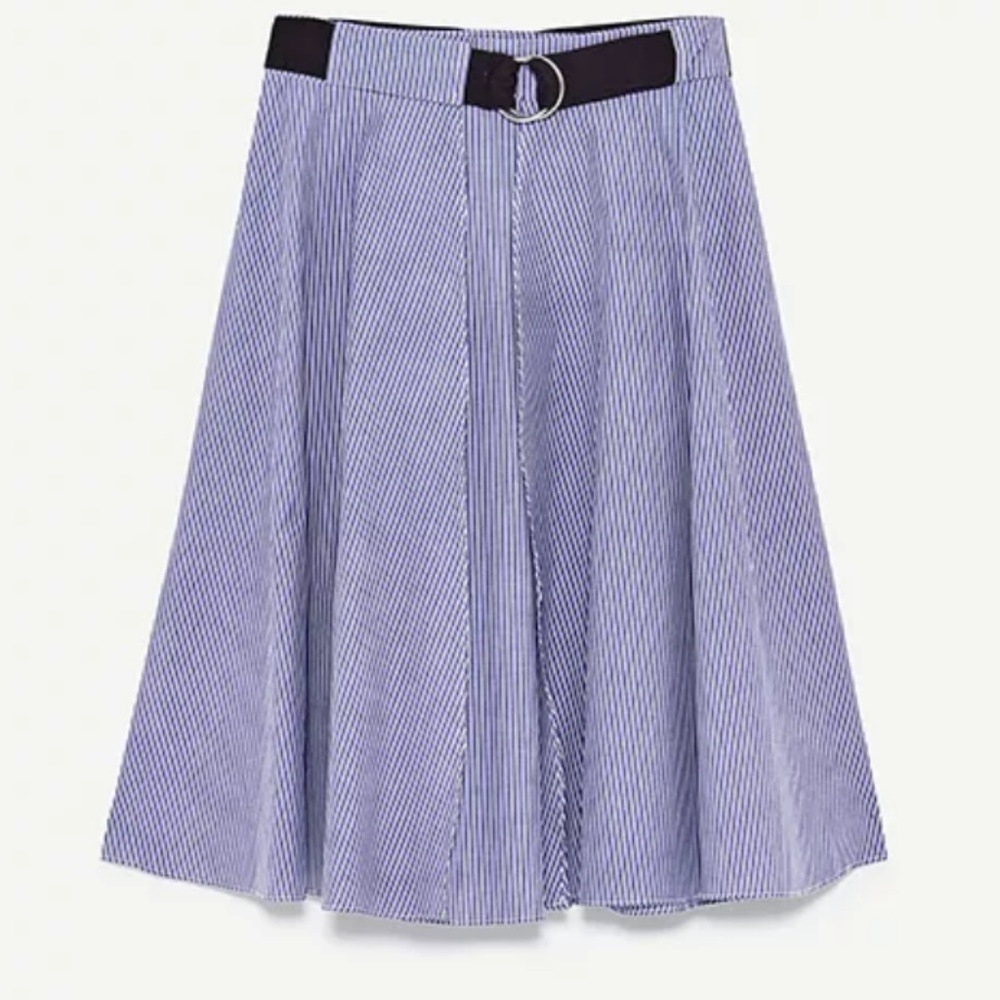NWT Zara Striped Flared Skirt